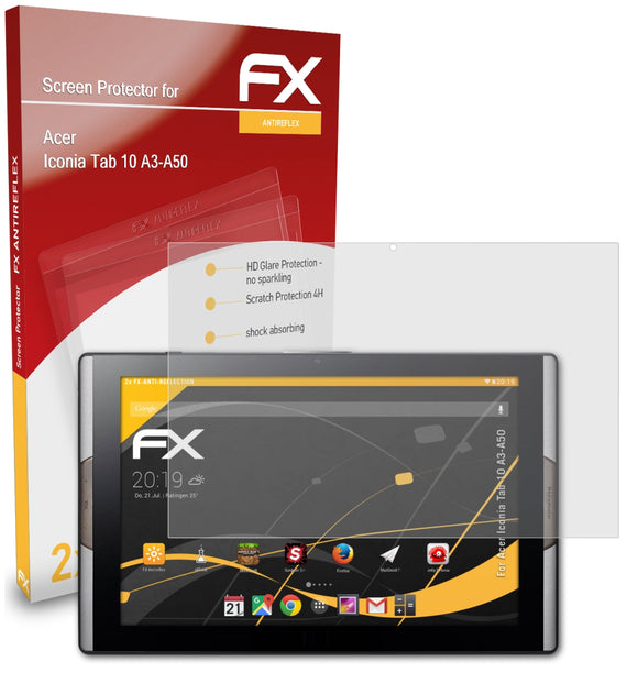 atFoliX FX-Antireflex Displayschutzfolie für Acer Iconia Tab 10 (A3-A50)