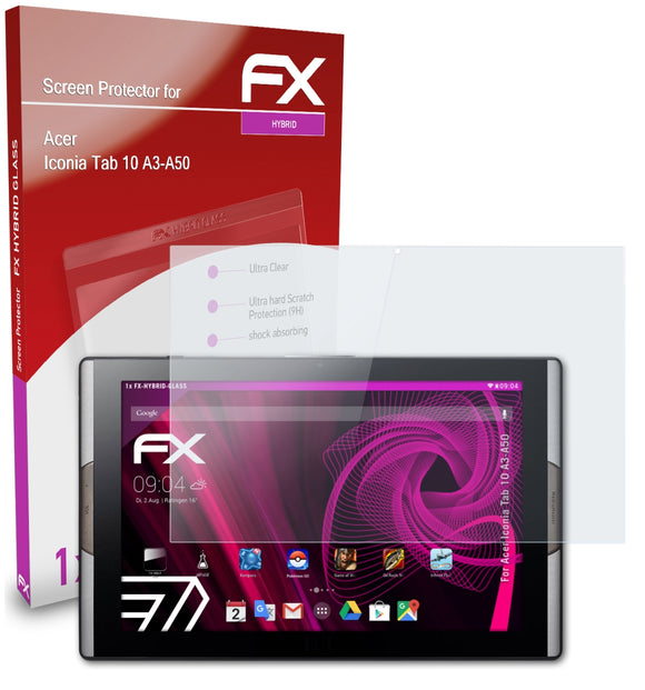 atFoliX FX-Hybrid-Glass Panzerglasfolie für Acer Iconia Tab 10 (A3-A50)