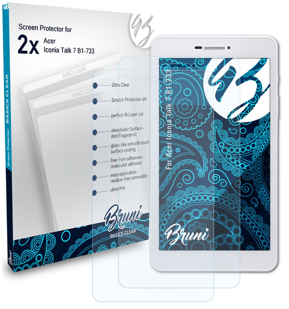 Bruni Basics-Clear Displayschutzfolie für Acer Iconia Talk 7 (B1-733)