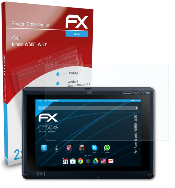atFoliX FX-Clear Schutzfolie für Acer Iconia W500, W501