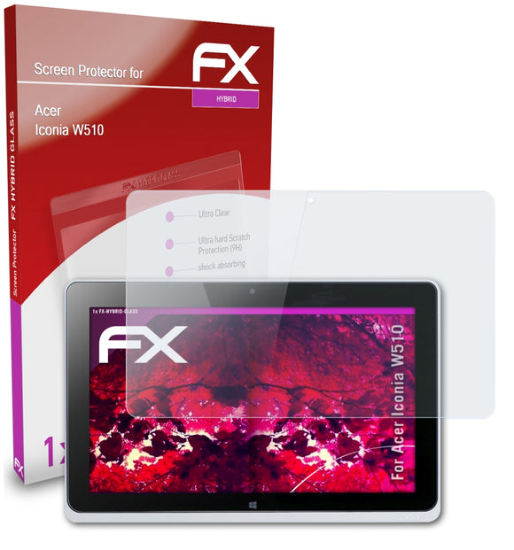 atFoliX FX-Hybrid-Glass Panzerglasfolie für Acer Iconia W510