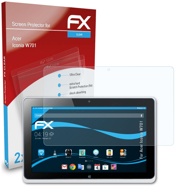 atFoliX FX-Clear Schutzfolie für Acer Iconia W701