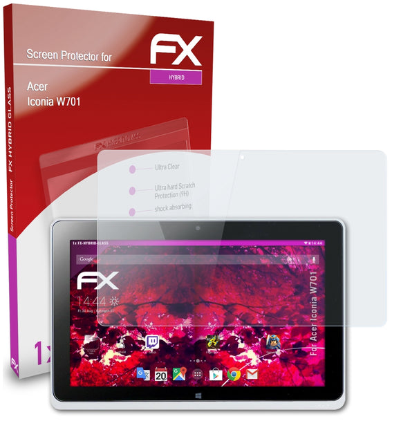 atFoliX FX-Hybrid-Glass Panzerglasfolie für Acer Iconia W701