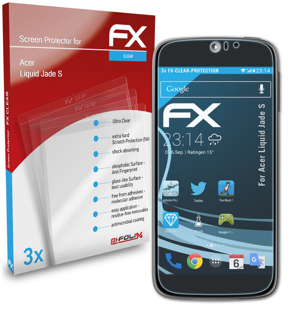atFoliX FX-Clear Schutzfolie für Acer Liquid Jade S