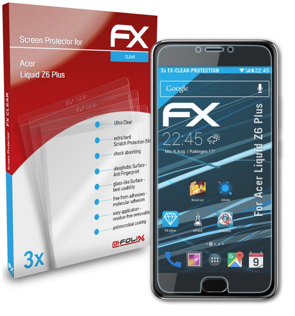 atFoliX FX-Clear Schutzfolie für Acer Liquid Z6 Plus