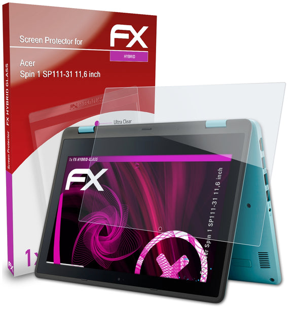 atFoliX FX-Hybrid-Glass Panzerglasfolie für Acer Spin 1 SP111-31 (11,6 inch)