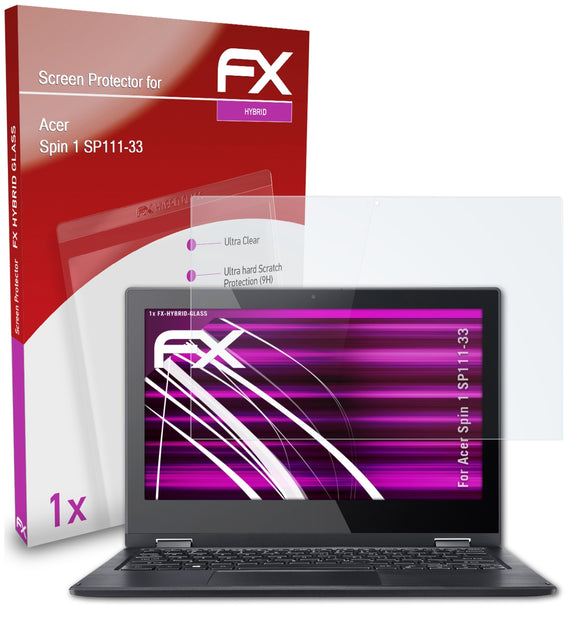 atFoliX FX-Hybrid-Glass Panzerglasfolie für Acer Spin 1 SP111-33