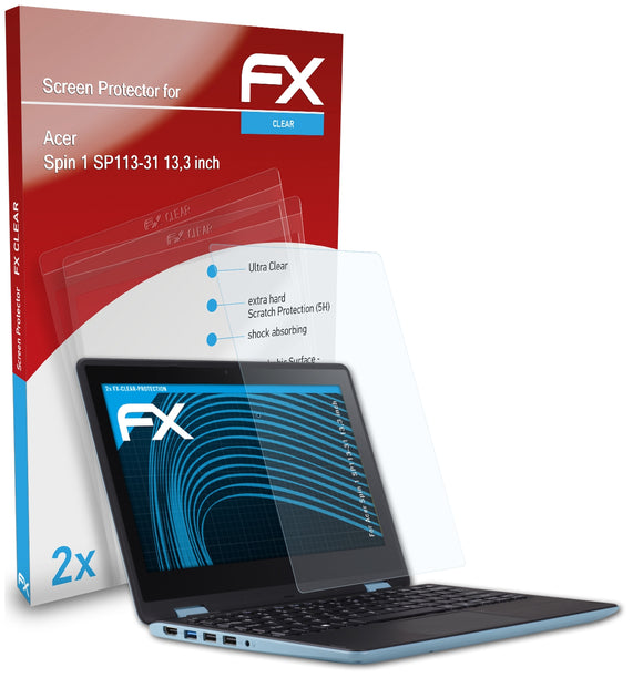 atFoliX FX-Clear Schutzfolie für Acer Spin 1 SP113-31 (13,3 inch)
