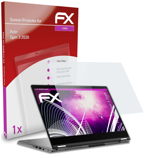 atFoliX FX-Hybrid-Glass Panzerglasfolie für Acer Spin 3 (2020)