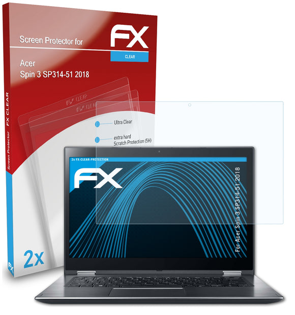 atFoliX FX-Clear Schutzfolie für Acer Spin 3 SP314-51 (2018)