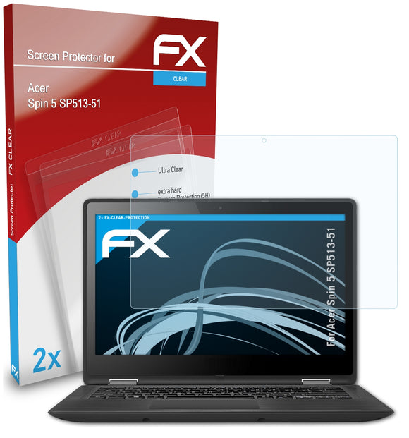 atFoliX FX-Clear Schutzfolie für Acer Spin 5 SP513-51