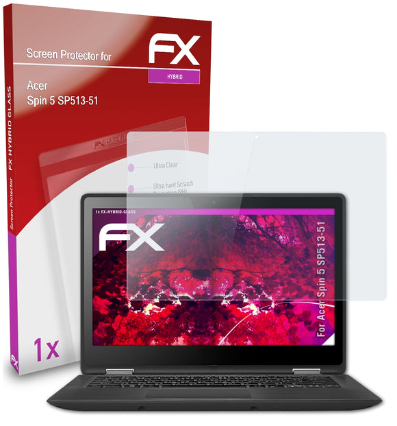 atFoliX FX-Hybrid-Glass Panzerglasfolie für Acer Spin 5 SP513-51