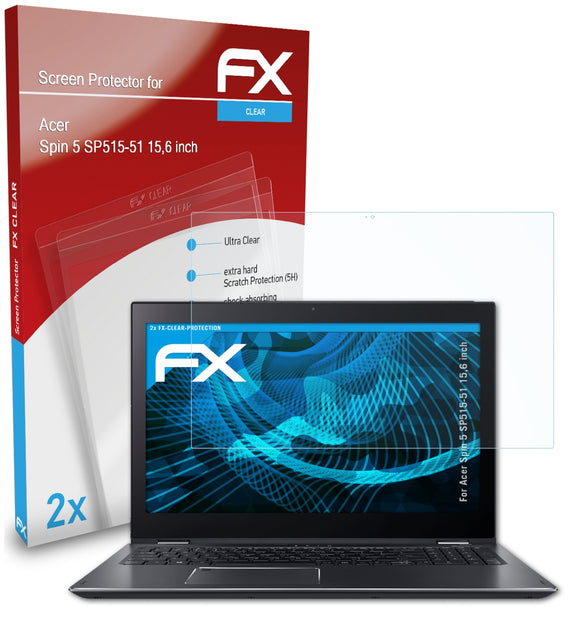 atFoliX FX-Clear Schutzfolie für Acer Spin 5 SP515-51 (15,6 inch)