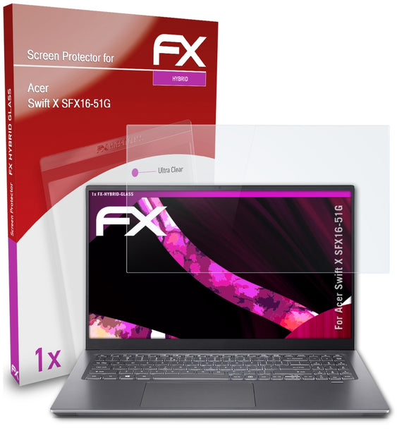 atFoliX FX-Hybrid-Glass Panzerglasfolie für Acer Swift X (SFX16-51G)