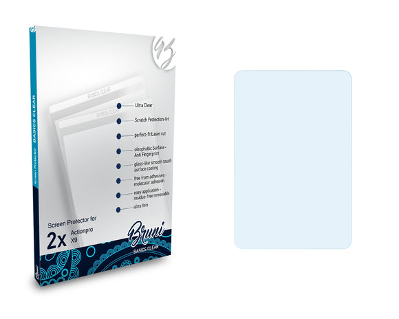 Bruni Basics-Clear Displayschutzfolie für Actionpro X9
