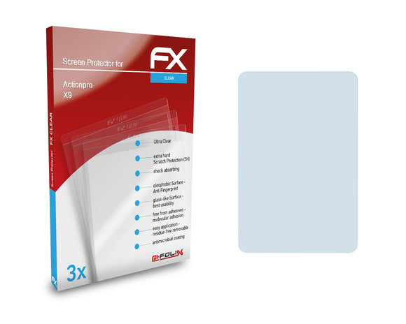 atFoliX FX-Clear Schutzfolie für Actionpro X9
