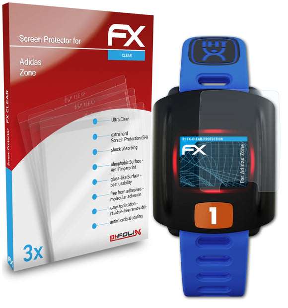 atFoliX FX-Clear Schutzfolie für Adidas Zone
