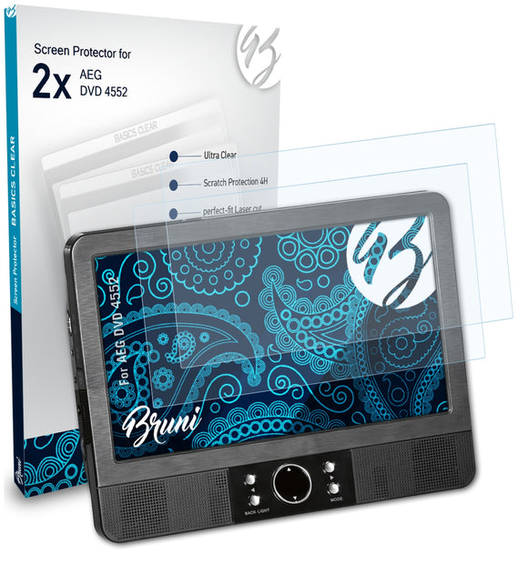 Bruni Basics-Clear Displayschutzfolie für AEG DVD 4552