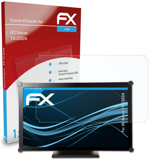 atFoliX FX-Clear Schutzfolie für AG Neovo TX-2202A