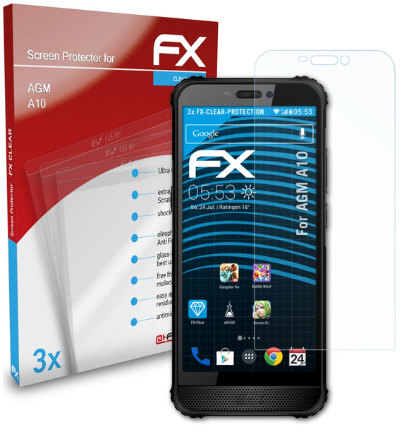 atFoliX FX-Clear Schutzfolie für AGM A10