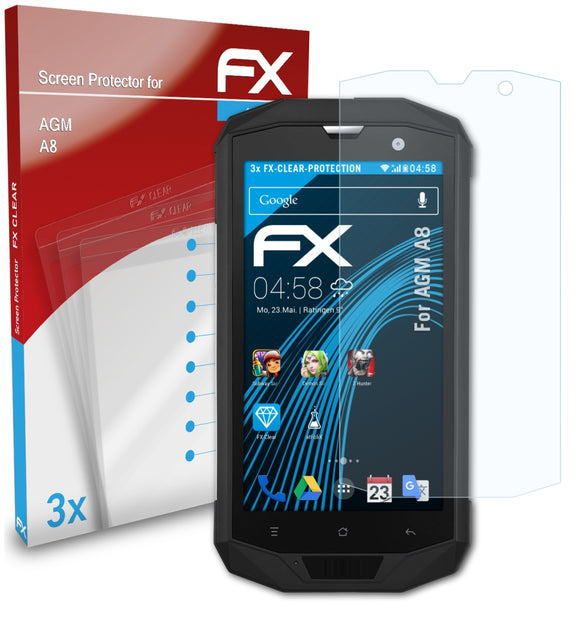 atFoliX FX-Clear Schutzfolie für AGM A8