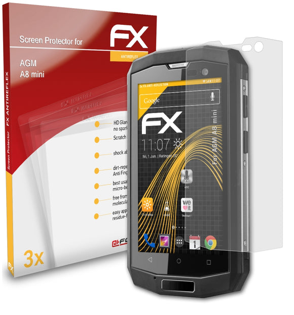 atFoliX FX-Antireflex Displayschutzfolie für AGM A8 mini