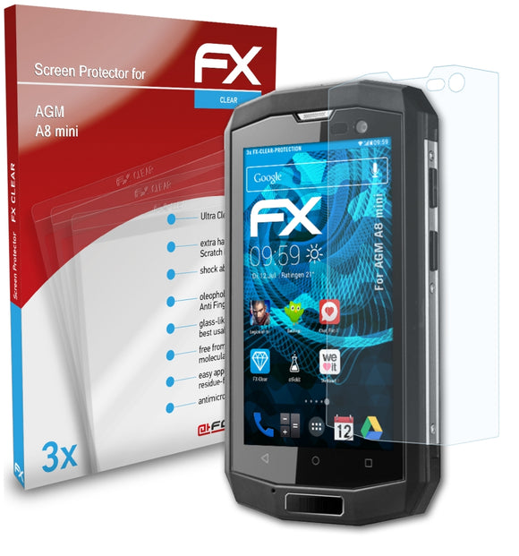 atFoliX FX-Clear Schutzfolie für AGM A8 mini
