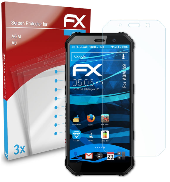 atFoliX FX-Clear Schutzfolie für AGM A9