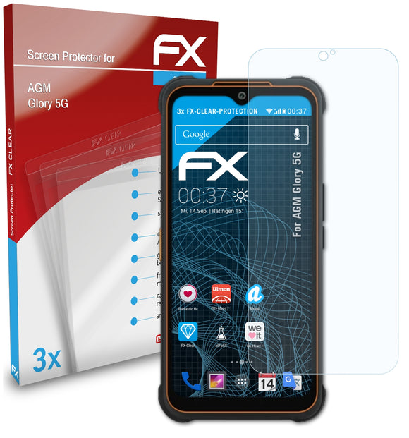 atFoliX FX-Clear Schutzfolie für AGM Glory 5G