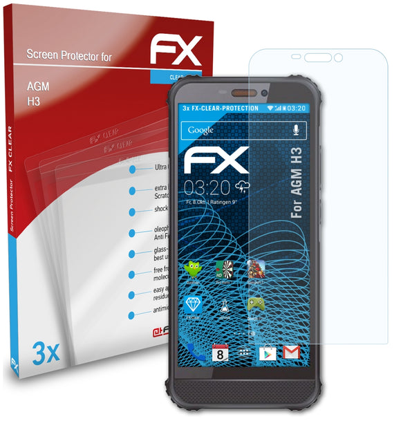 atFoliX FX-Clear Schutzfolie für AGM H3