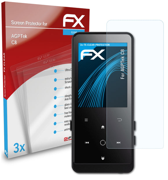 atFoliX FX-Clear Schutzfolie für AGPTek C8