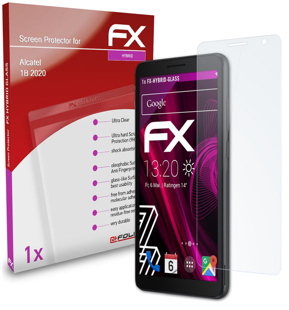 atFoliX FX-Hybrid-Glass Panzerglasfolie für Alcatel 1B (2020)