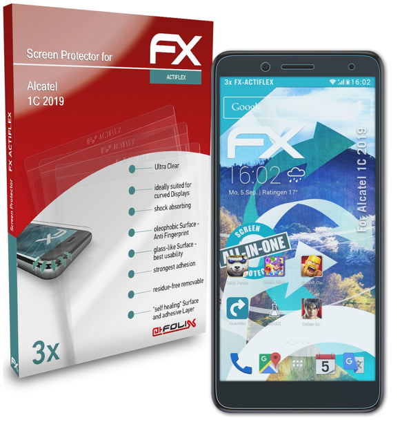 atFoliX FX-ActiFleX Displayschutzfolie für Alcatel 1C (2019)