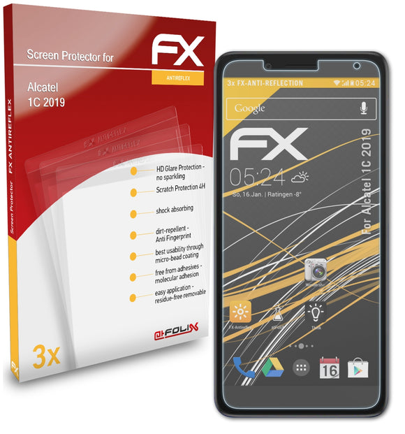 atFoliX FX-Antireflex Displayschutzfolie für Alcatel 1C (2019)
