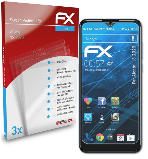 atFoliX FX-Clear Schutzfolie für Alcatel 1S (2020)