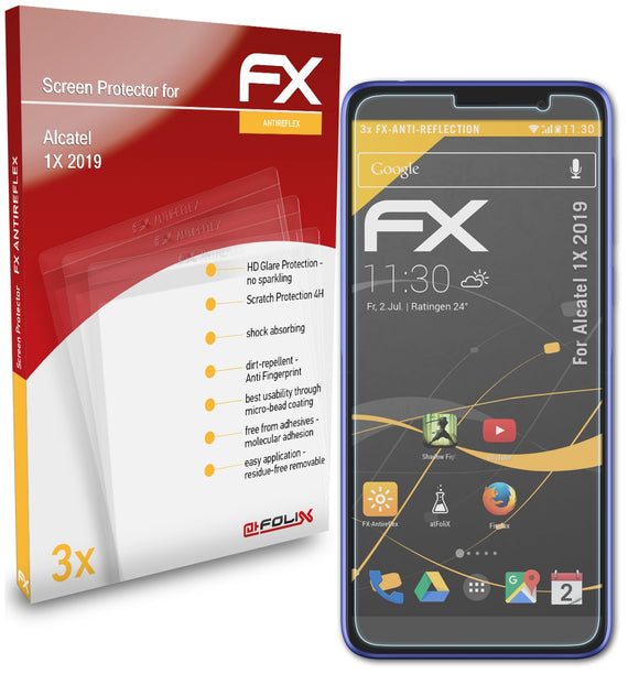 atFoliX FX-Antireflex Displayschutzfolie für Alcatel 1X (2019)