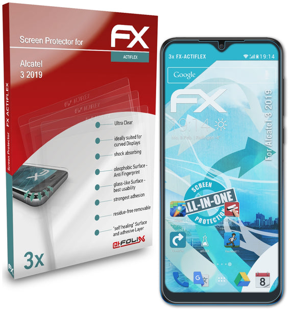 atFoliX FX-ActiFleX Displayschutzfolie für Alcatel 3 (2019)