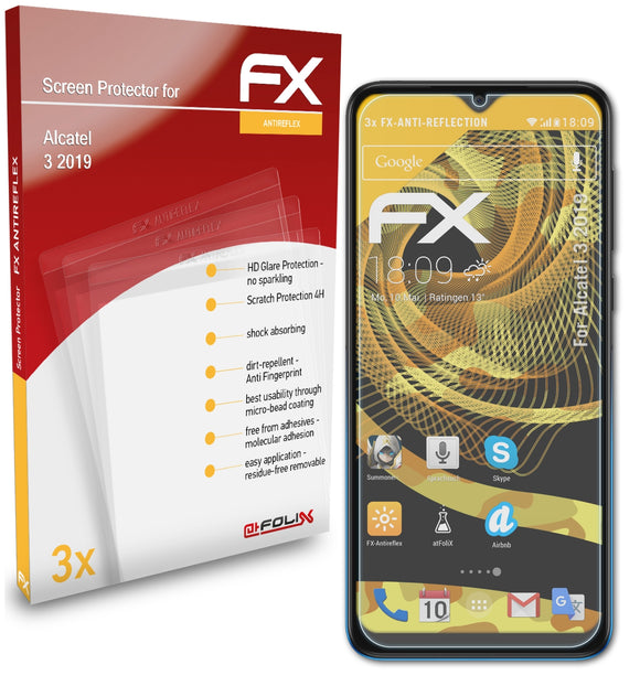 atFoliX FX-Antireflex Displayschutzfolie für Alcatel 3 (2019)
