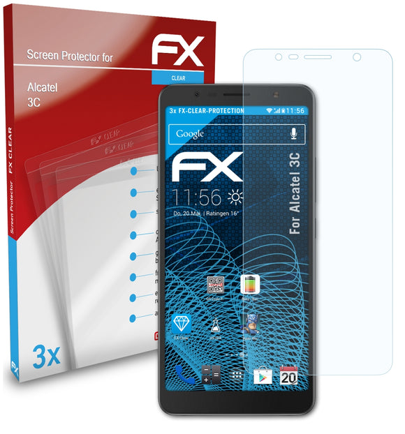 atFoliX FX-Clear Schutzfolie für Alcatel 3C