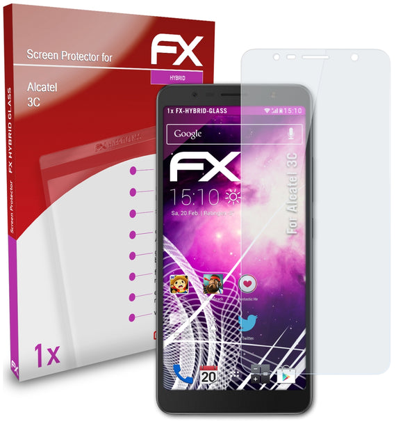 atFoliX FX-Hybrid-Glass Panzerglasfolie für Alcatel 3C