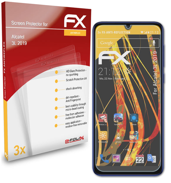 atFoliX FX-Antireflex Displayschutzfolie für Alcatel 3L (2019)