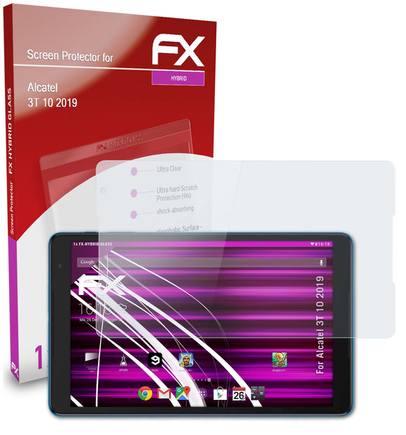 atFoliX FX-Hybrid-Glass Panzerglasfolie für Alcatel 3T 10 (2019)