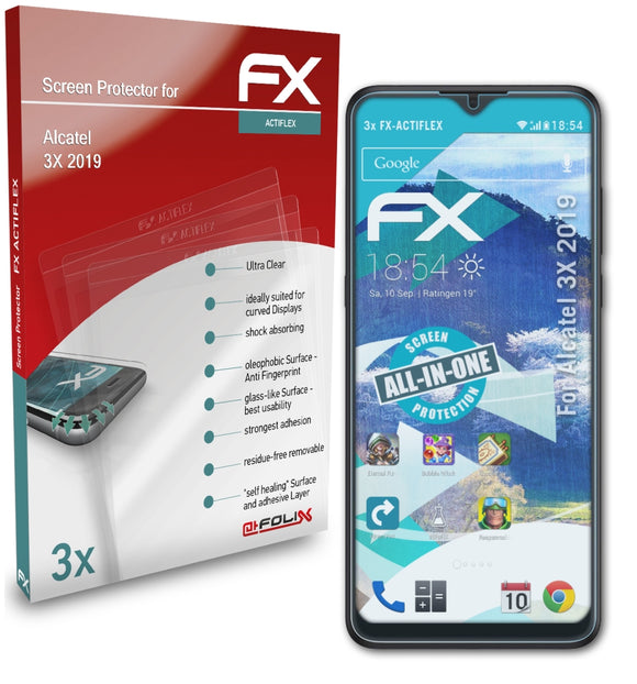 atFoliX FX-ActiFleX Displayschutzfolie für Alcatel 3X (2019)