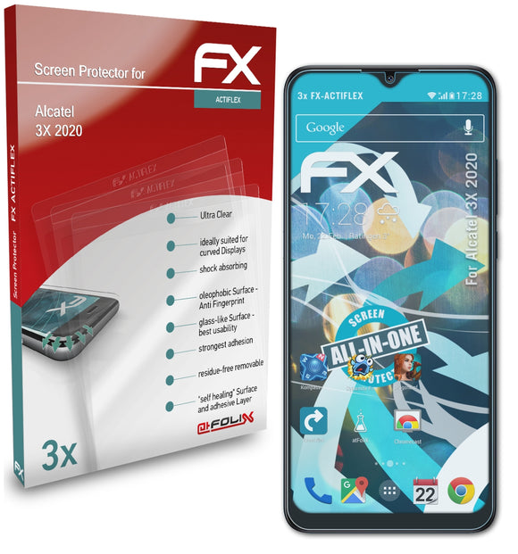 atFoliX FX-ActiFleX Displayschutzfolie für Alcatel 3X (2020)