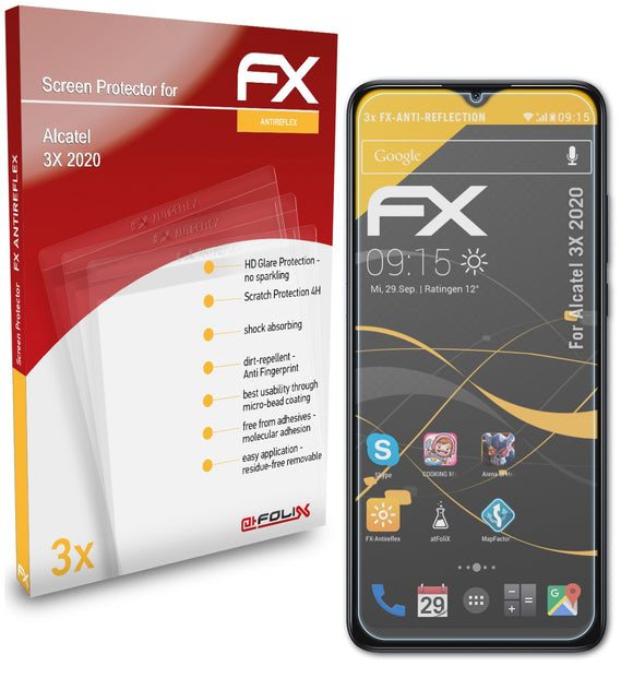 atFoliX FX-Antireflex Displayschutzfolie für Alcatel 3X (2020)