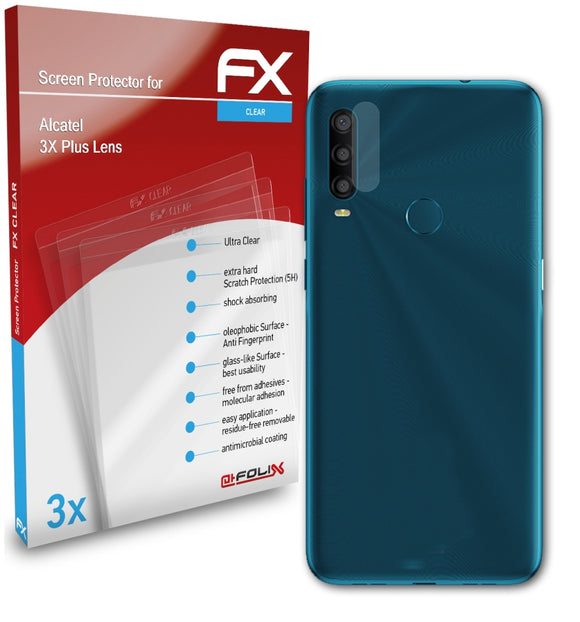 atFoliX FX-Clear Schutzfolie für Alcatel 3X Plus Lens