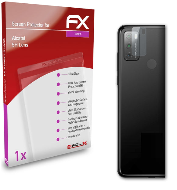 atFoliX FX-Hybrid-Glass Panzerglasfolie für Alcatel 5H Lens