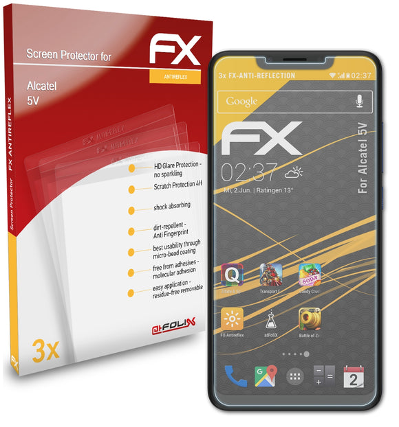 atFoliX FX-Antireflex Displayschutzfolie für Alcatel 5V