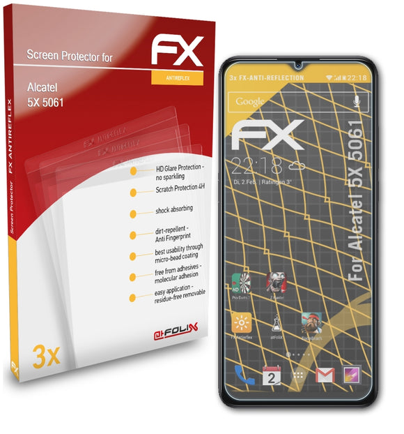 atFoliX FX-Antireflex Displayschutzfolie für Alcatel 5X (5061)
