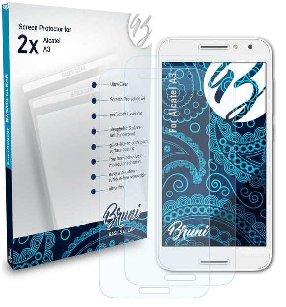 Bruni Basics-Clear Displayschutzfolie für Alcatel A3